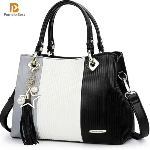 Pomelo Best Women's Handbag Star Accessories Shoulder Bag in Beautiful Colour Combination with Multiple Inner Pocketsder Bag